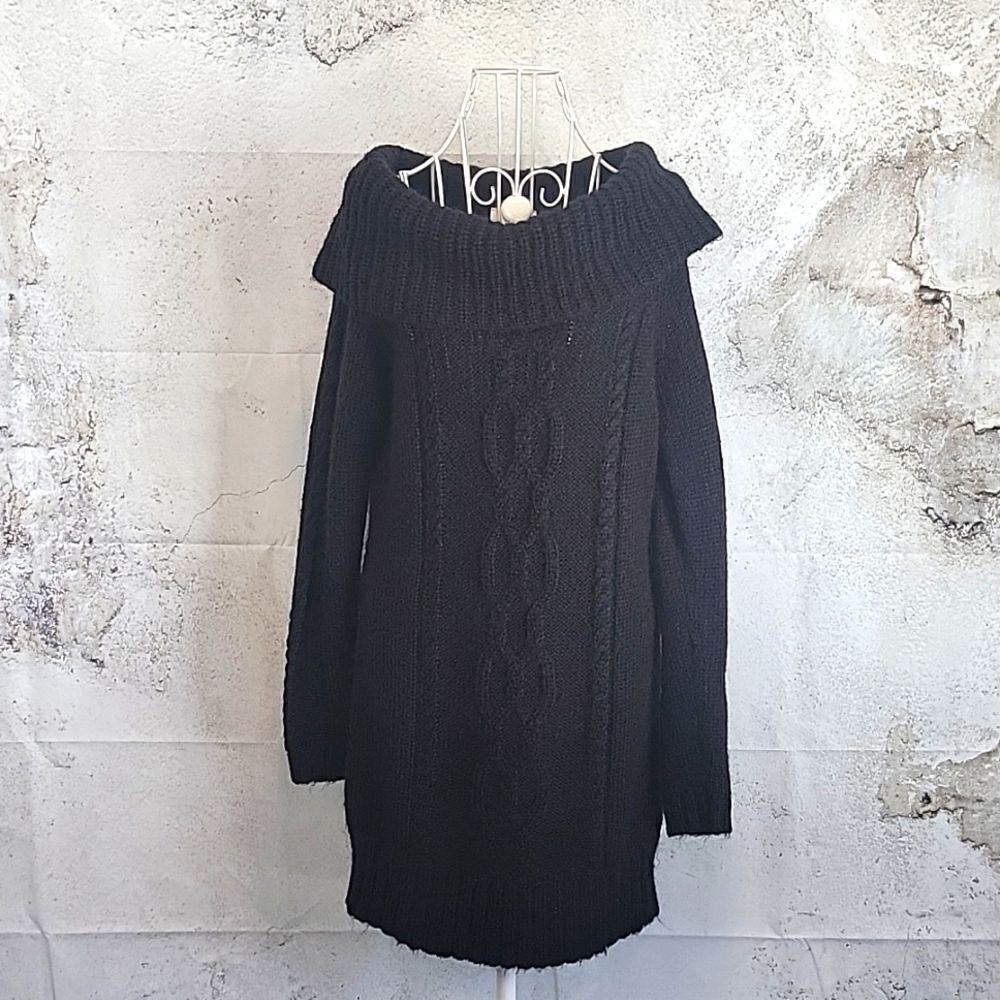 Loft by Ann Taylor cowl neck mohair blend sweater in black Women's Size M